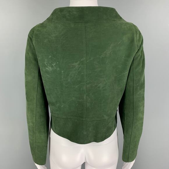 MARNI Size 4 Green Suede Buttoned Jacket - Picture 3 of 5
